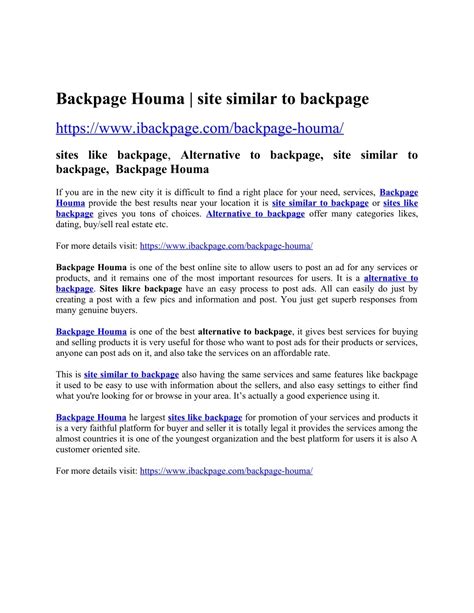 Site similar to backpage 